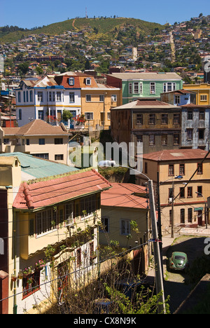 Elk198-1351v Chili, Valparaiso, ville d'en haut Banque D'Images