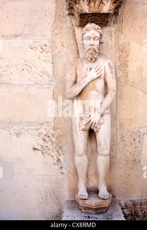 Statue de Adam, Cathédrale de Saint James, Sibenik, Croatie, Dalmatie Banque D'Images