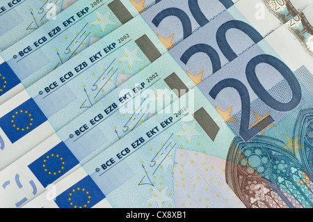 Billets de vingt euros Banque D'Images