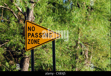 Pas de zone de passage signe de la circulation dans la nature Banque D'Images