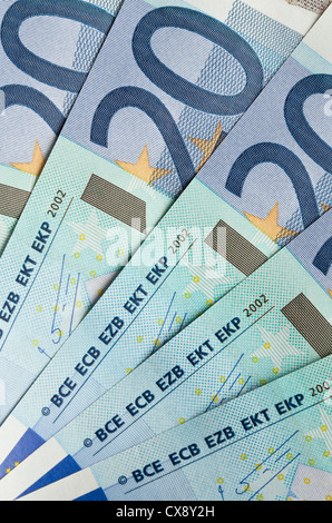 Vingt Euro notes Banque D'Images