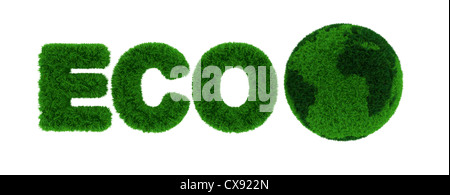 3D render of environnement eco concept isolé sur fond blanc Banque D'Images