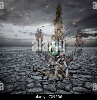 Illustration de l'ange déchu Samyaza de Tartus qui disparaît dans un trou dans la masse Banque D'Images