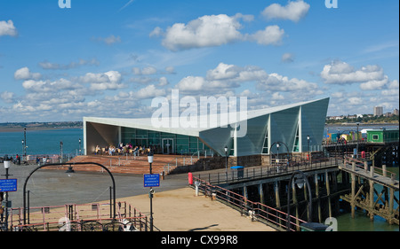 Fin de la jetée de Southend on sea. Banque D'Images