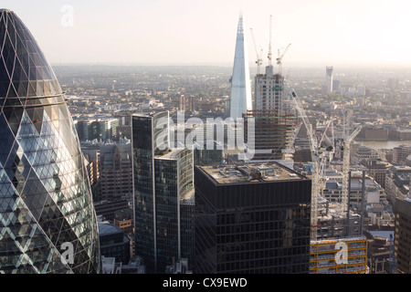 Vue sur Londres du 40e étage de la tour Heron - City of London Banque D'Images