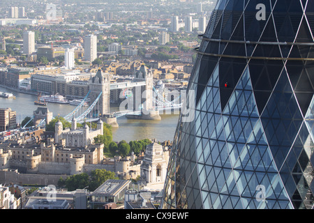 Vue sur Londres du 40e étage de la tour Heron - City of London Banque D'Images