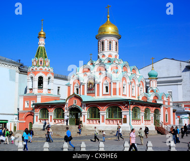 La Cathédrale de Kazan, de la place Rouge, Moscou, Russie Banque D'Images