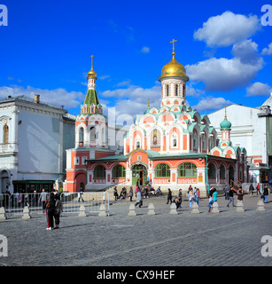 La Cathédrale de Kazan, de la place Rouge, Moscou, Russie Banque D'Images