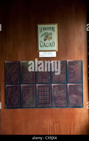 Cabosse cacao Caraïbes Antilles Françaises Guadeloupe accueil fruits alimentaire du chocolat la maison du chocolat pointe noire Banque D'Images