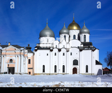 Cathédrale Sainte-Sophie (1045), Veliki Novgorod, Novgorod Region, Russie Banque D'Images