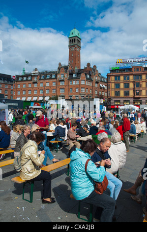 Dag Fiskens festival des fruits de mer et au marché de la place Rådhuspladsen Copenhague Danemark Europe centrale Banque D'Images