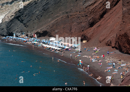 Kokkini plage rouge, Santorini, Grèce Banque D'Images