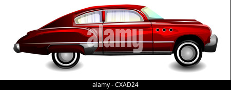 Voiture de sport classique, coupe, rouge, vector illustration Banque D'Images