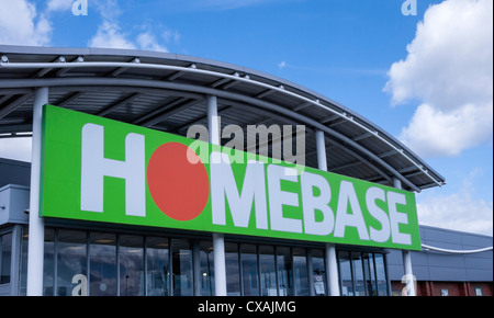 Homebase Store, Logo, enseigne, Poole, Dorset. Angleterre, Royaume-Uni. L'Europe Banque D'Images