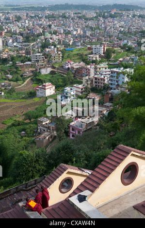 Vue du monastère de Arubari, Katmandou, Népal, Asie Banque D'Images