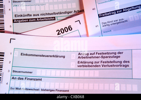 Berlin, les formulaires de déclaration de revenus pour l'année 2006 Banque D'Images