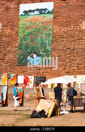 Exposition d'art photographique illustrant la tragédie de la guerre par Reza sur les banques du fleuve Garonne Toulouse Midi-Pyrénées France Banque D'Images