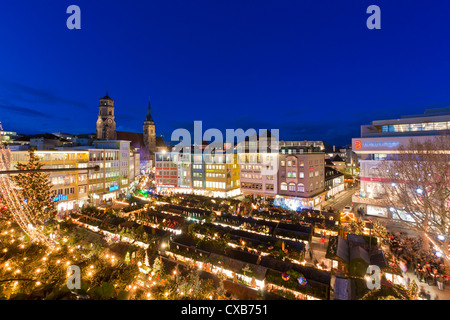 Marché de Noël, PLACE DU MARCHÉ, PLACE DU SQUARE, Stuttgart, Bade-Wurtemberg, Allemagne Banque D'Images