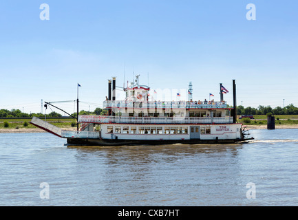 Le bateau de Tom Sawyer sur le fleuve Mississippi à St Louis, Missouri, USA Banque D'Images