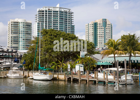 Clé dîner Marina à Coconut Grove, Miami, Floride, États-Unis d'Amérique, Amérique du Nord Banque D'Images