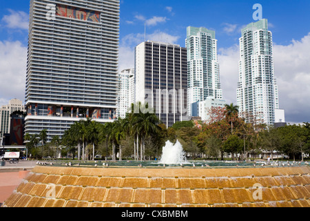 Fontaine de Bayfront Park, Miami, Floride, États-Unis d'Amérique, Amérique du Nord Banque D'Images