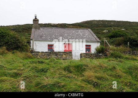 Cottage traditionnel gallois sur l'île de Bardsey Ynys Enlli Péninsule Llyn Gwynedd au Pays de Galles Cymru uK GO Banque D'Images