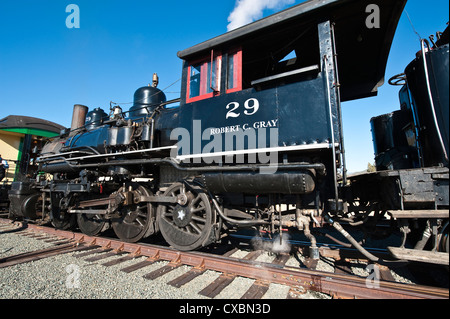 Vieille locomotive à vapeur à la colline d'or historique de la gare, à l'extérieur de Virginia City, Nevada, États-Unis d'Amérique, Amérique du Nord Banque D'Images