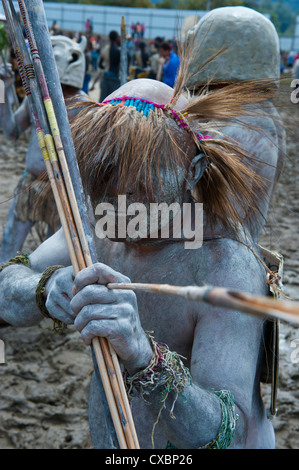 Mudman célèbre la tribu Sing Sing traditionnels dans les hautes terres de la Papouasie-Nouvelle-Guinée, du Pacifique Banque D'Images