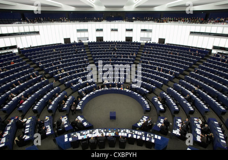 Strasbourg, regardez à la Chambre des Députés du Parlement européen Banque D'Images