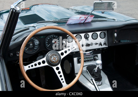 E-Type Jaguar Interior Banque D'Images