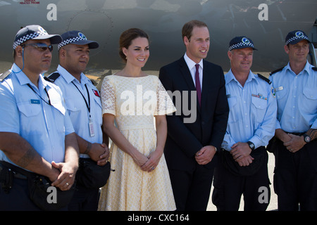 Le prince William et Catherine, duchesse de Cambridge dans les Îles Salomon dans le cadre de leur tournée Jubilé 2012 Banque D'Images