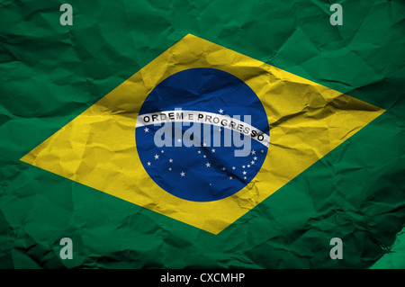 Grunge flag de Brasil, l'illustration est une superposition de texture grunge Banque D'Images