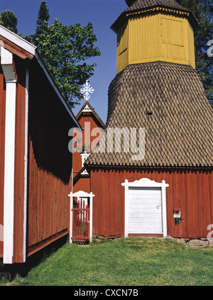 L'Irjanne église fut construite en 1731, et le clocher a été construit en 1758 en Finlande, Eurajoki. Banque D'Images