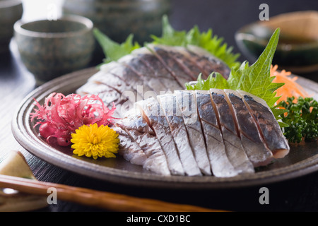 Sashimi de chinchard Banque D'Images