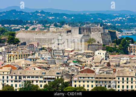 / Corfu Kerkyra Fortifications Vue Aérienne, Grèce Banque D'Images