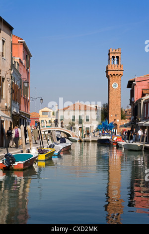 Tour de l'horloge sur l'île de Murano, Venise, Vénétie, Italie, Europe Banque D'Images