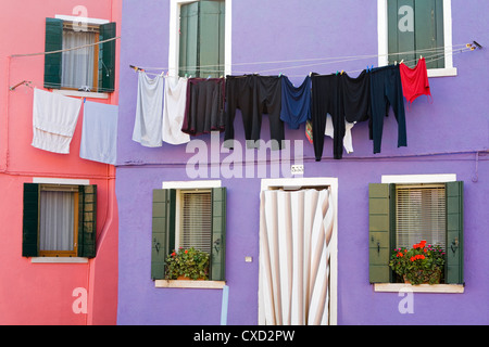 L'île de Burano, Venise, Vénétie, Italie, Europe Banque D'Images