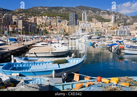 Port de Monaco, la ville de Monte Carlo, Monaco, Europe, Méditerranée Banque D'Images