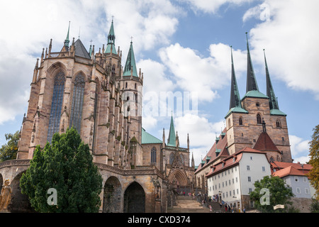 Cathédrale et Église de Saint Severus, Erfurt, Thuringe, Allemagne Banque D'Images