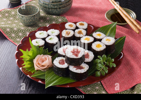 Rouleaux de sushi Banque D'Images