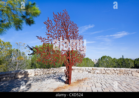 De l'Holocauste Yad Vashem, partisans de l'arbre commémoratif Panorama, le Mont Herzl, Jérusalem, Israël, Moyen Orient Banque D'Images