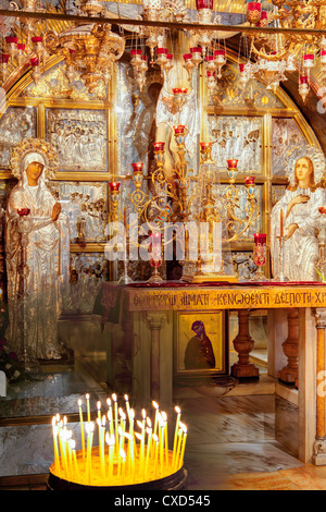 Golgotha, lieu de la Crucifixion, de l'église du Saint-Sépulcre, Vieille Ville, site du patrimoine mondial de l'UNESCO, Jérusalem, Israël Banque D'Images