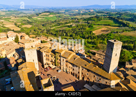 Vue sur Ville toscane de San Gimignano, Toscane, Italie Banque D'Images