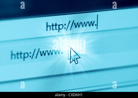 Texte de la barre de navigation http www ,macro Banque D'Images