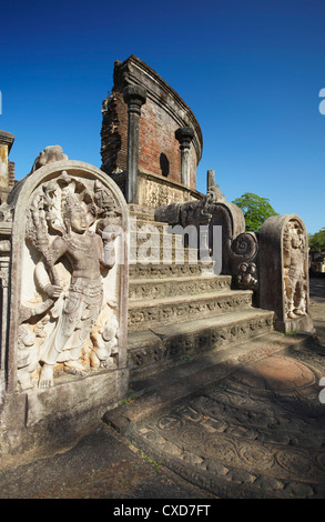 Vatadage, Quadrangle, Polonnaruwa, Site du patrimoine mondial de l'UNESCO, le centre-nord de la province, Sri Lanka, Asie Banque D'Images