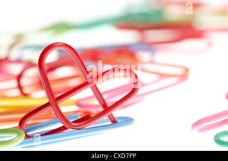 Forme de coeur paper clip Banque D'Images