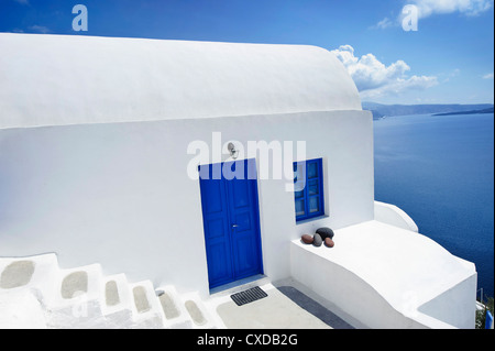 Oia sur l'île de Santorin, Grèce Banque D'Images