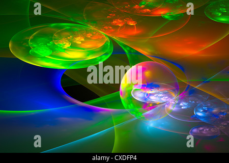 Sphère générée par ordinateur abstract fractal art moderne psychédélique flamme Banque D'Images