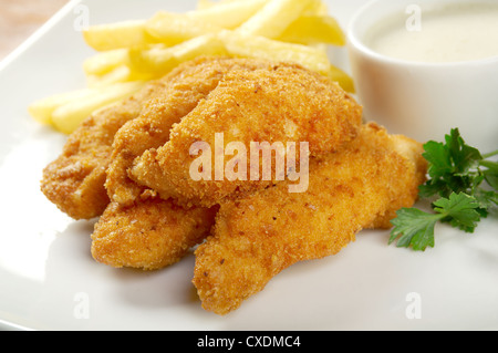 AndChicken frites Nuggets Banque D'Images