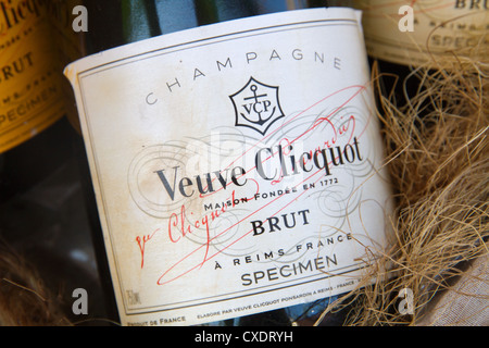 Bouteille d'étiquette de champagne veuve Clicquot Banque D'Images